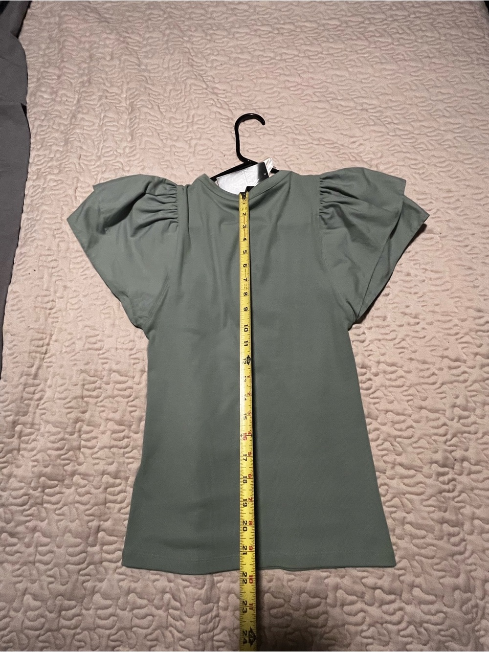 Ralph Lauren Sage Green Puff Sleeve Button-Front Top - Picture 12 of 12